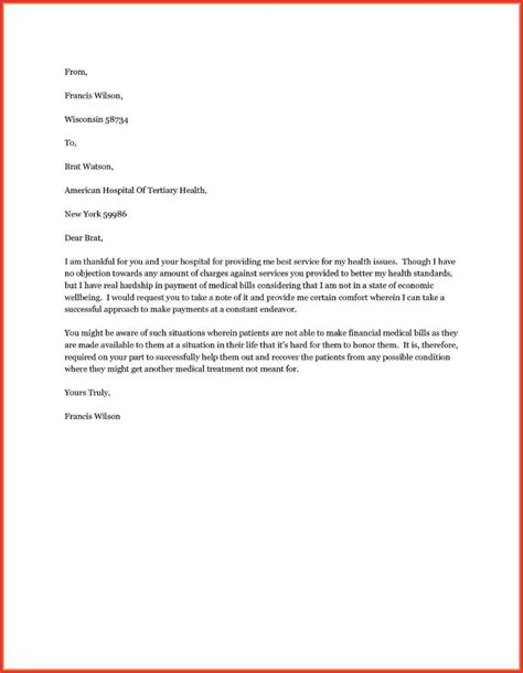 Letter Asking For Financial Assistance For Hospital Bills.